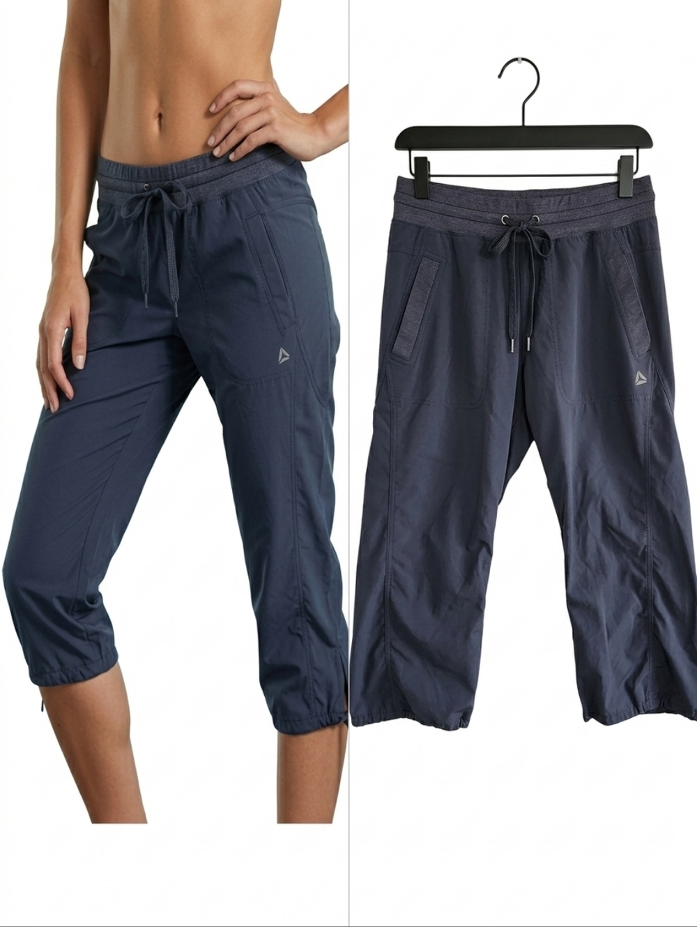 RBX gray elastic waist athletic Activewear capri Workout pants womens size small